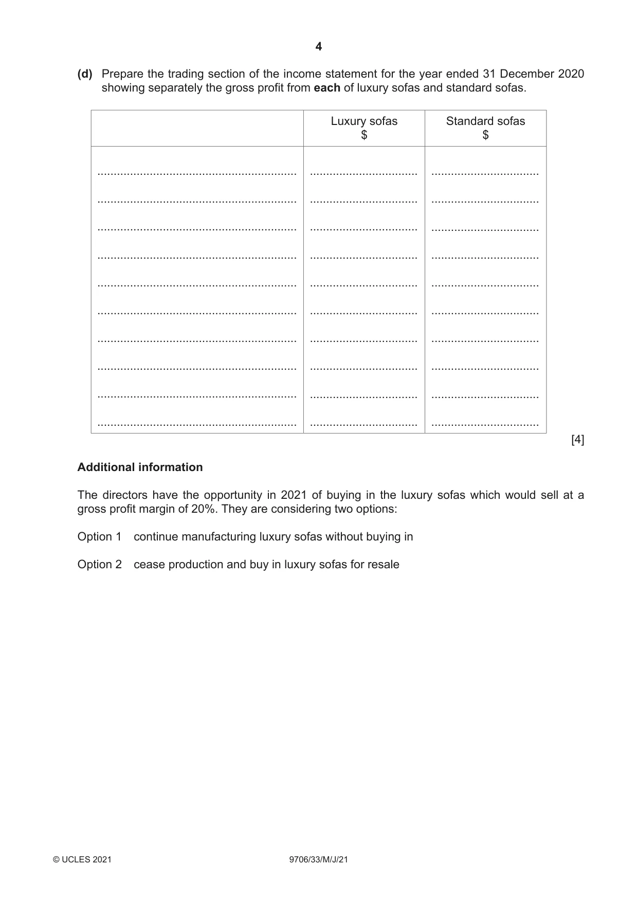 Cambridge A Level Accounting 9706 2021 May/June Paper 3 · Variant 3 question paper, page 4 of 28