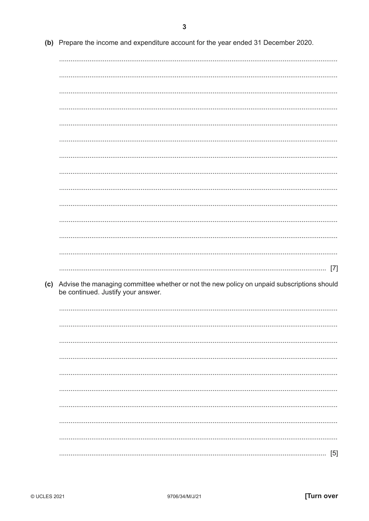 Cambridge A Level Accounting 9706 2021 May/June Paper 3 · Variant 4 question paper, page 3 of 20