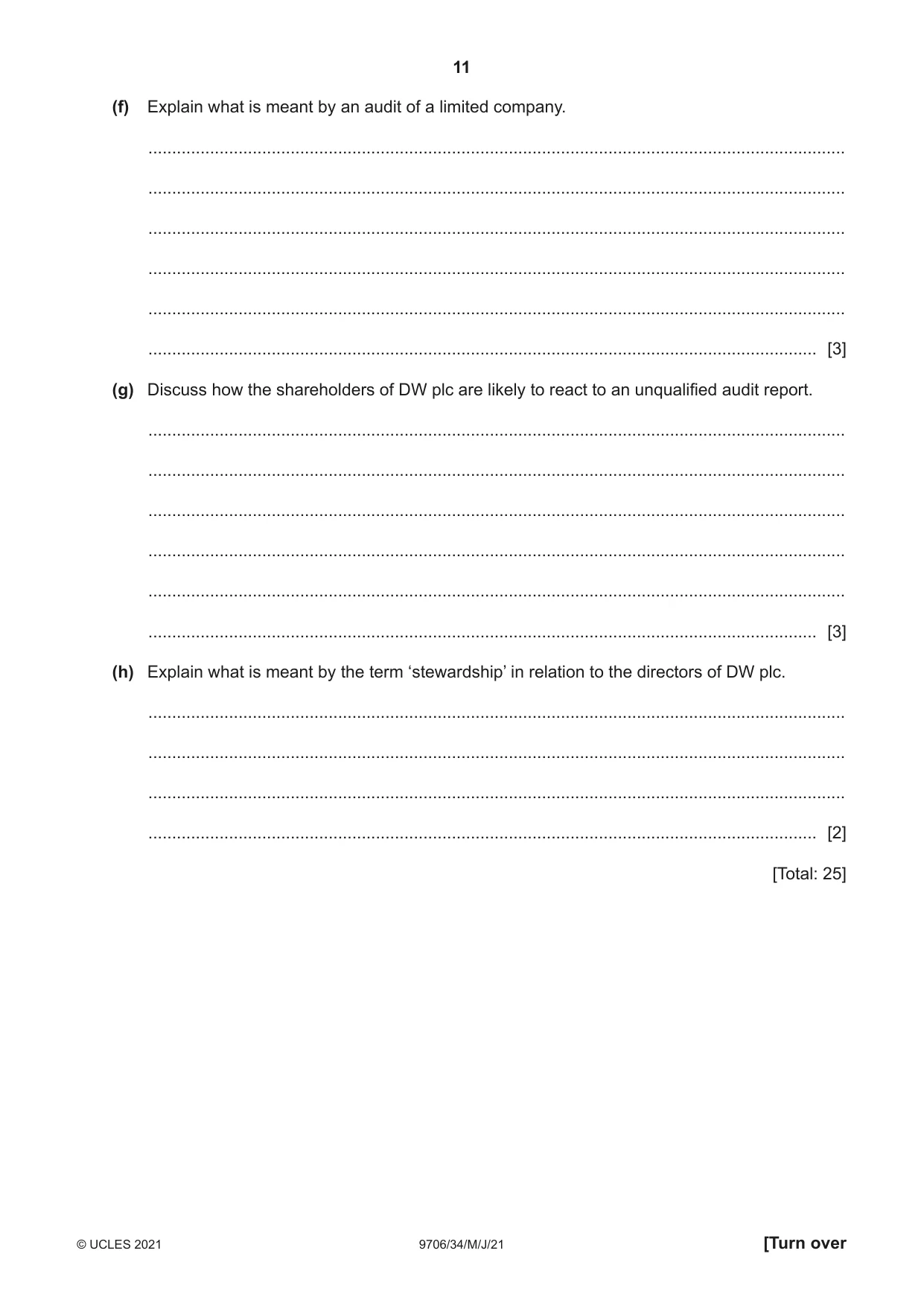 Cambridge A Level Accounting 9706 2021 May/June Paper 3 · Variant 4 question paper, page 11 of 20