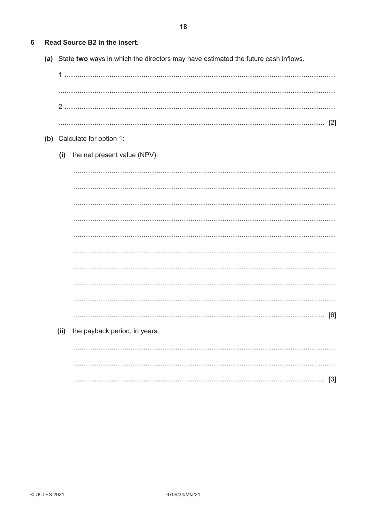 Cambridge A Level Accounting 9706 2021 May/June Paper 3 · Variant 4 question paper, page 18 of 20