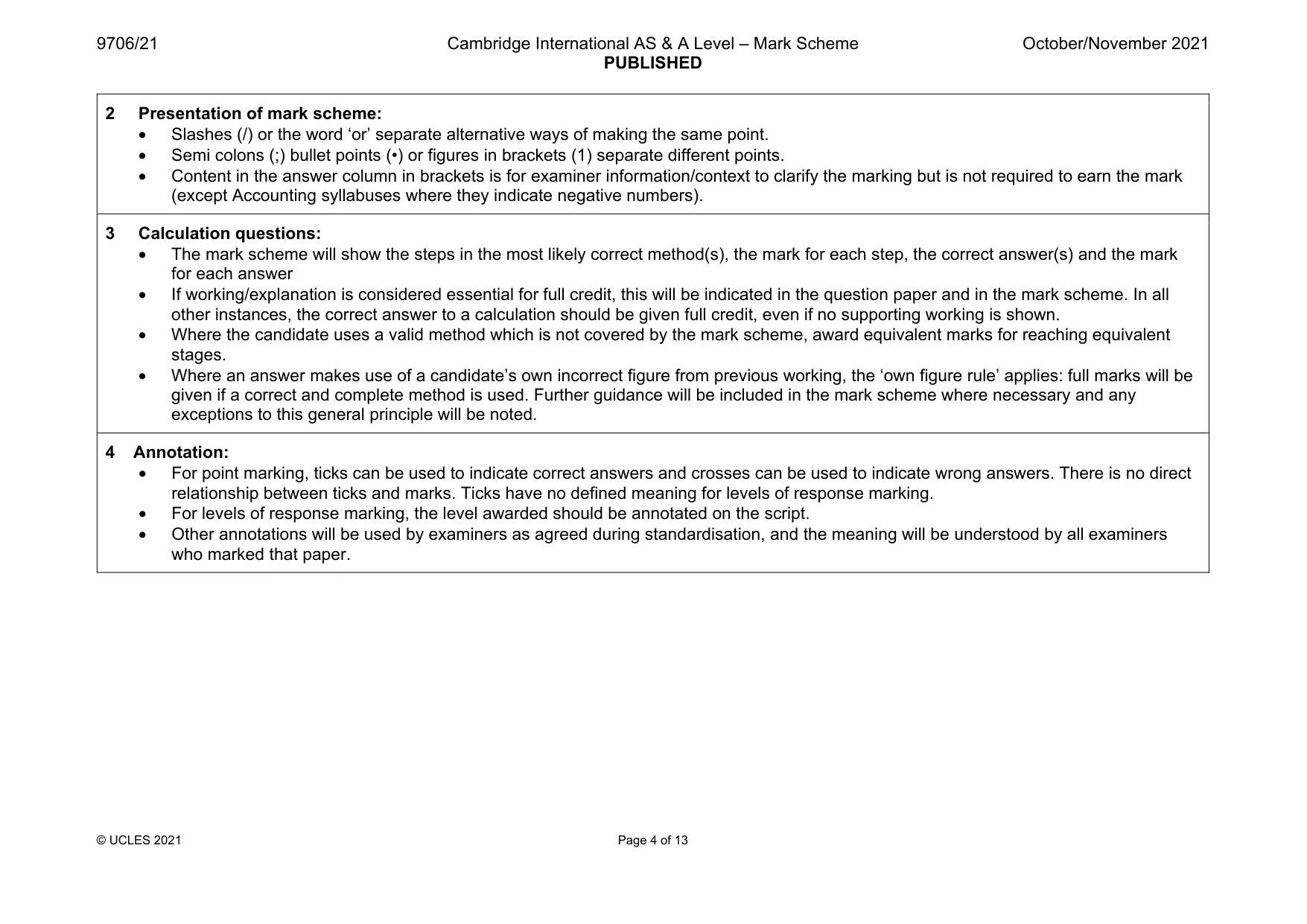 Mark scheme, page 4 of 13