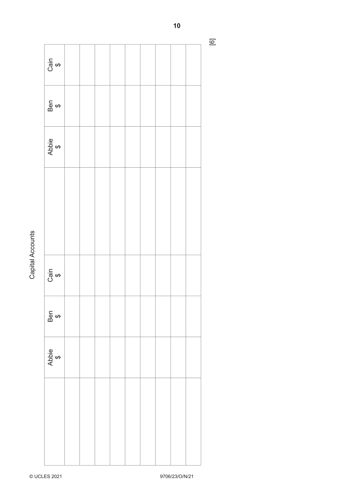 Cambridge A Level Accounting 9706 2021 Oct/Nov Paper 2 · Variant 3 question paper, page 10 of 20