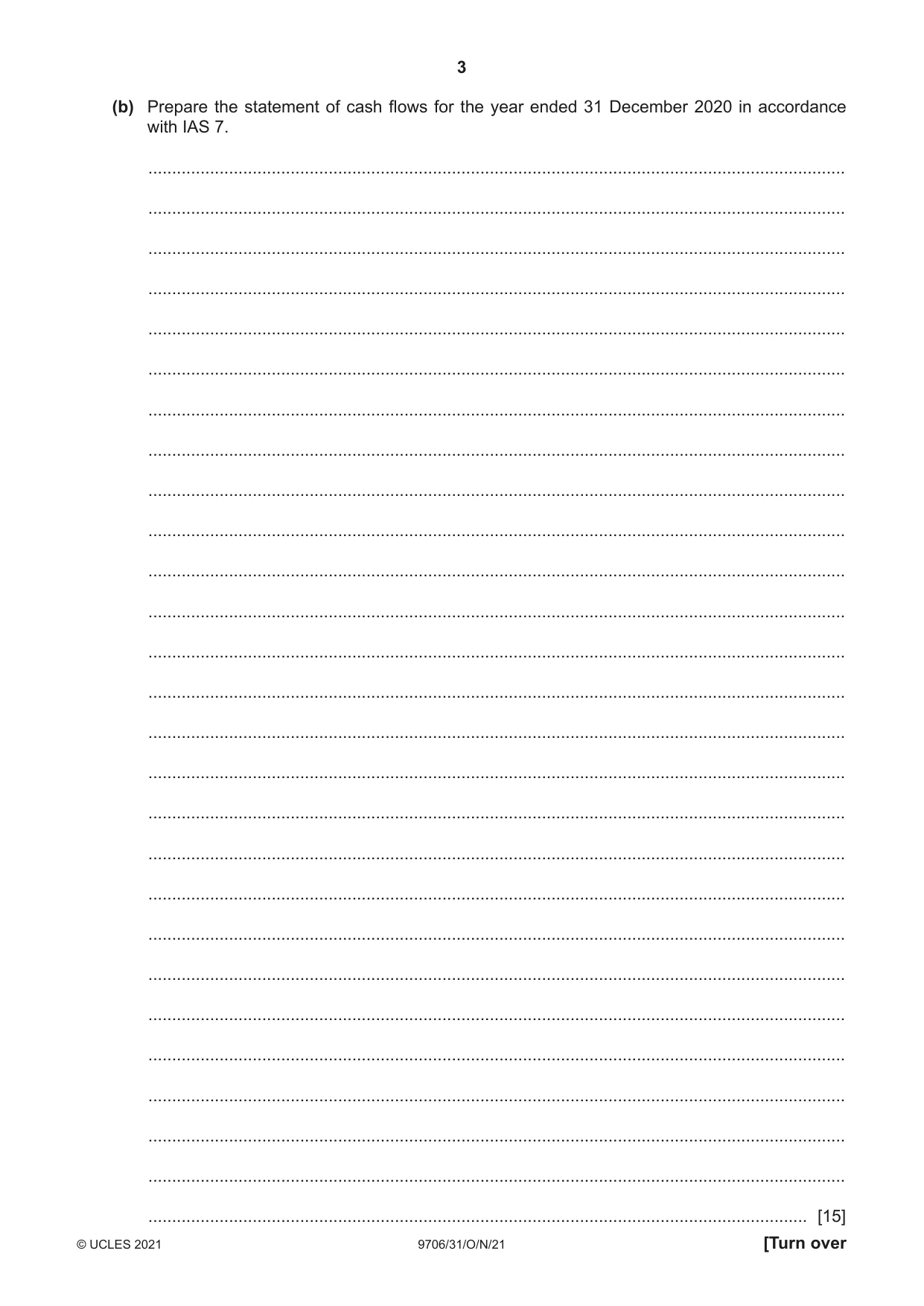 Cambridge A Level Accounting 9706 2021 Oct/Nov Paper 3 · Variant 1 question paper, page 3 of 24