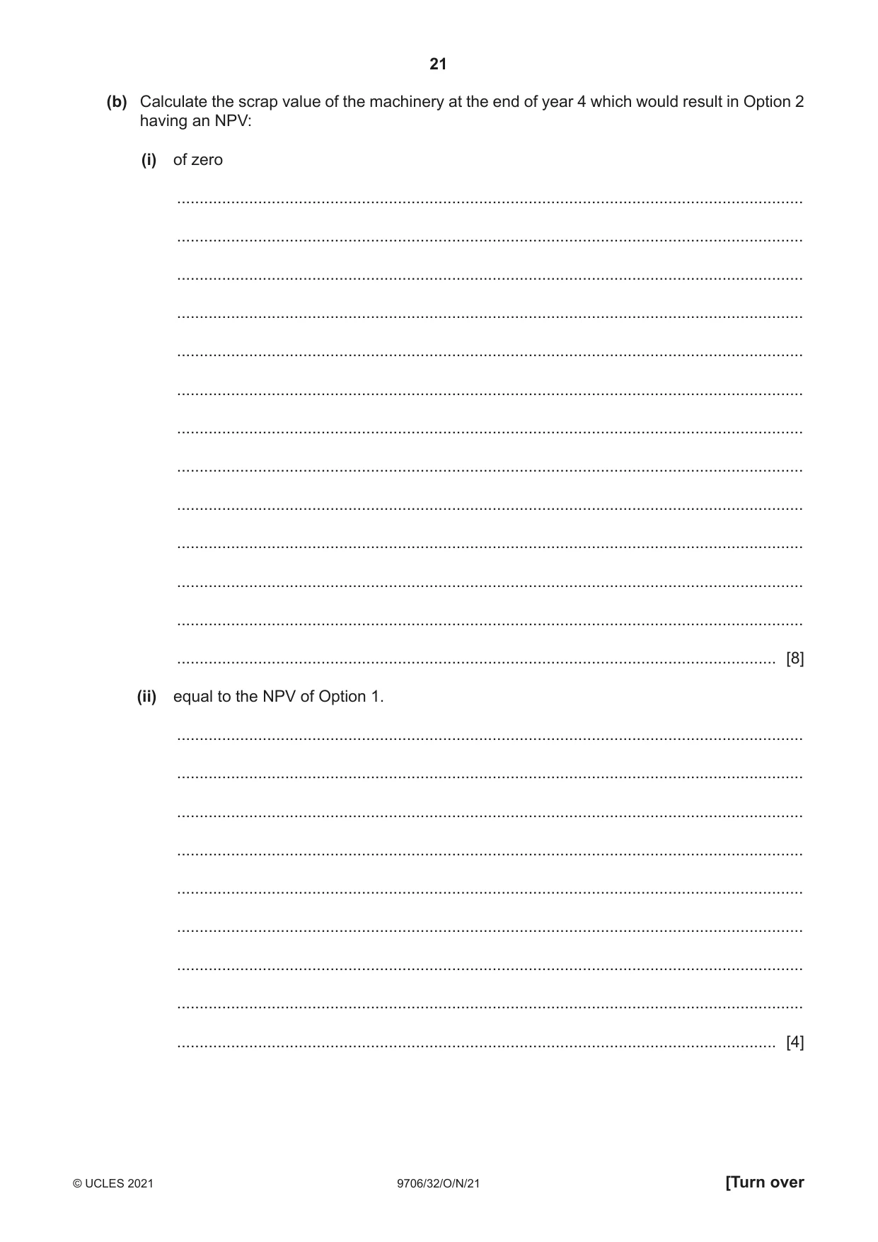 Cambridge A Level Accounting 9706 2021 Oct/Nov Paper 3 · Variant 2 question paper, page 21 of 24