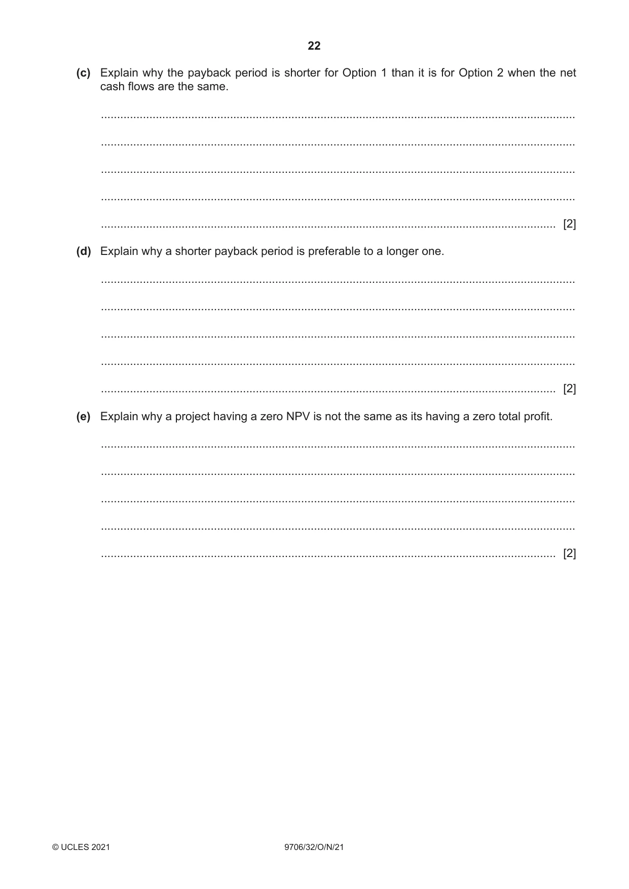 Cambridge A Level Accounting 9706 2021 Oct/Nov Paper 3 · Variant 2 question paper, page 22 of 24