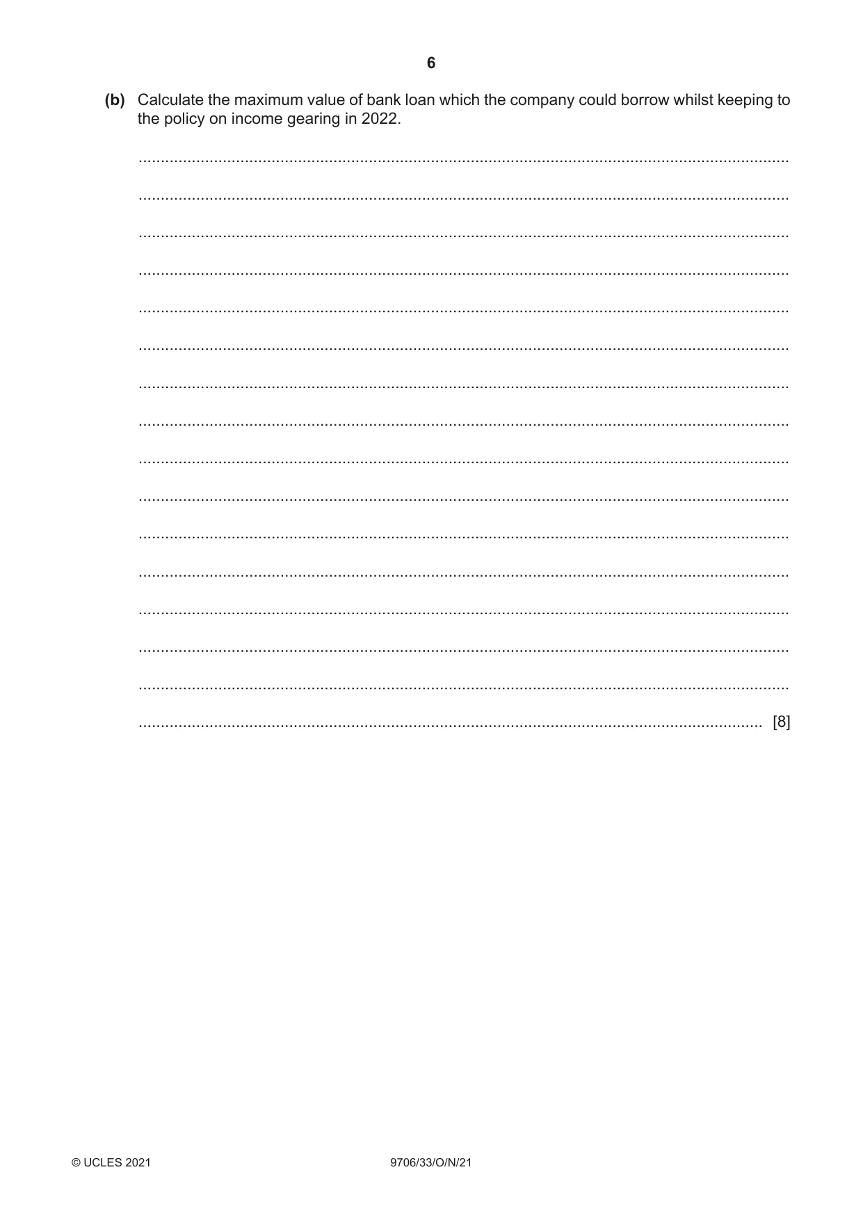 Cambridge A Level Accounting 9706 2021 Oct/Nov Paper 3 · Variant 3 question paper, page 6 of 24
