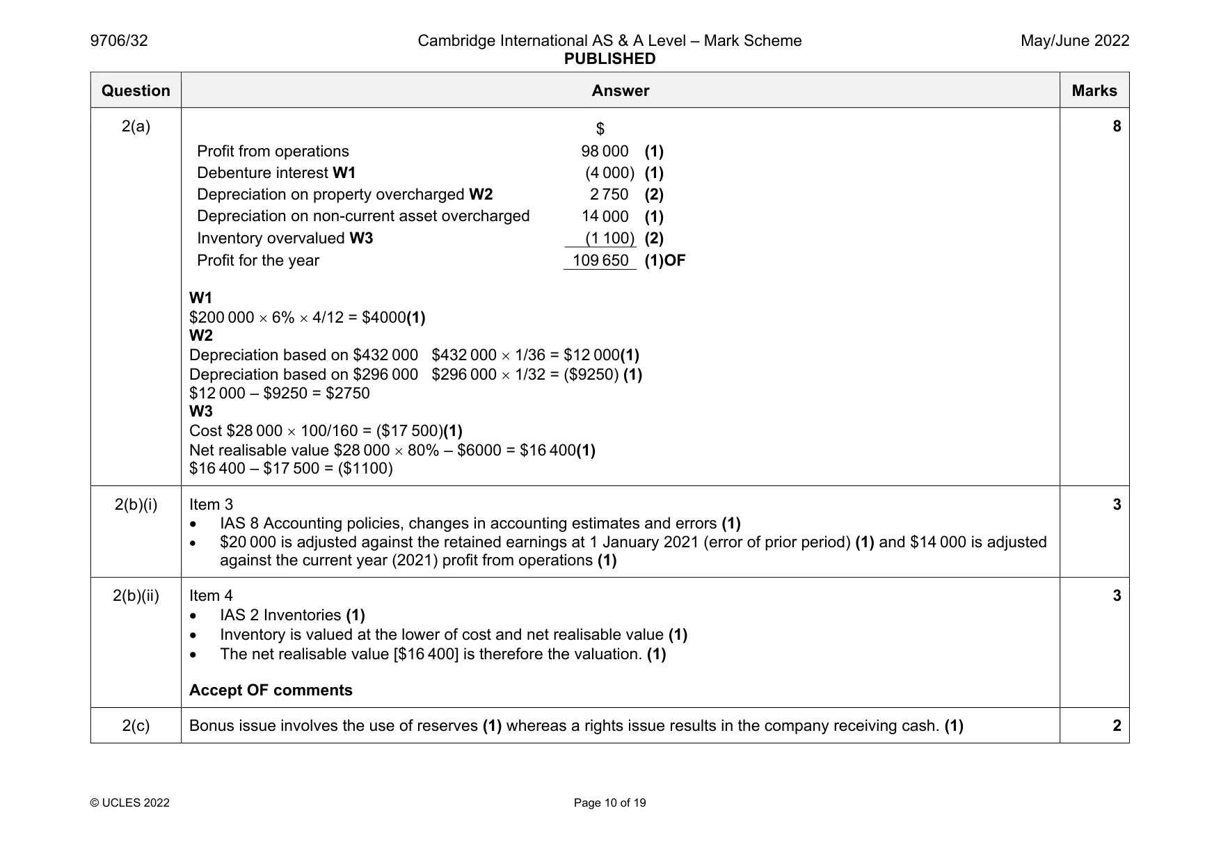 Mark scheme, page 10 of 19
