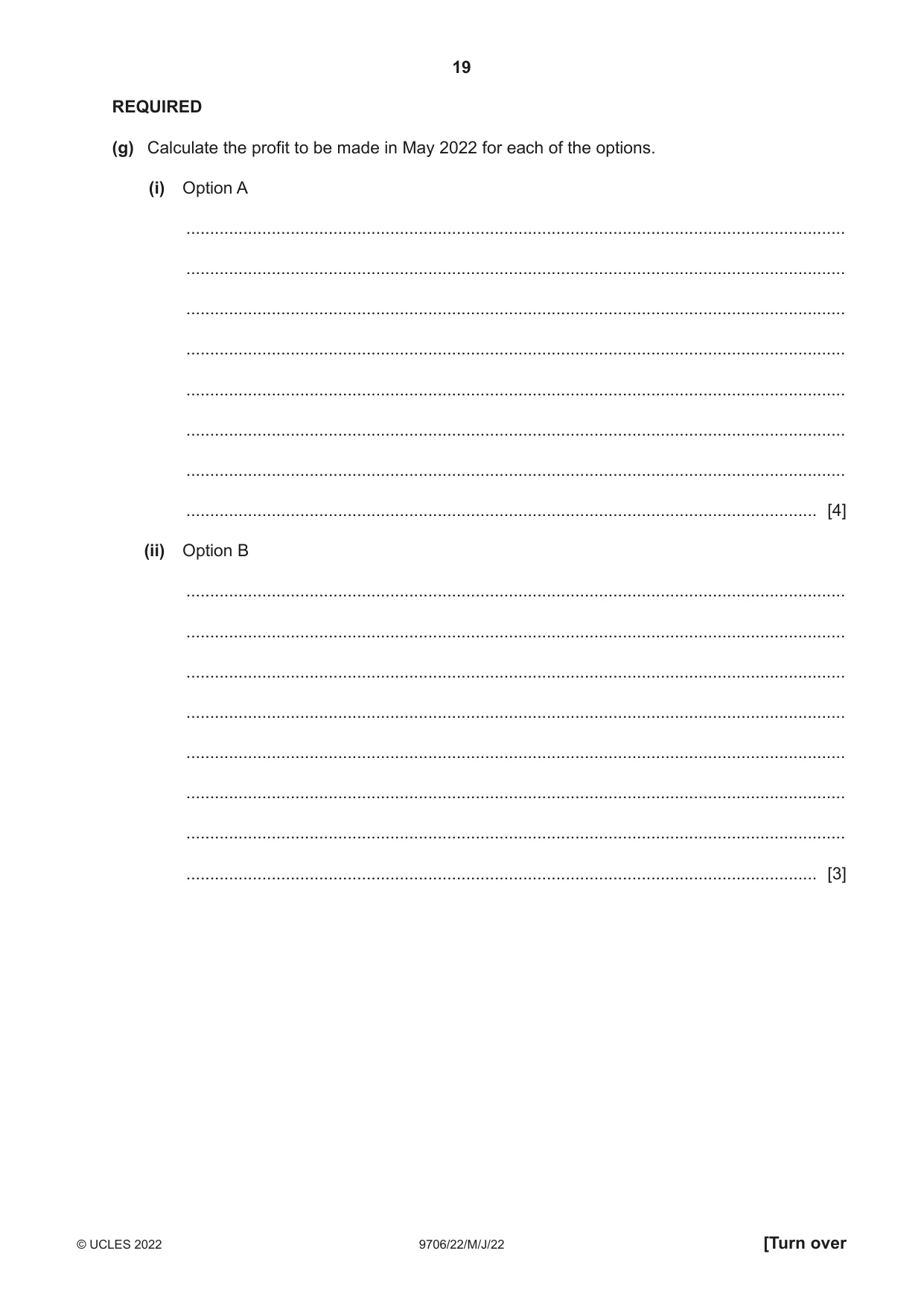 Cambridge A Level Accounting 9706 2022 May/June Paper 2 · Variant 2 question paper, page 19 of 20