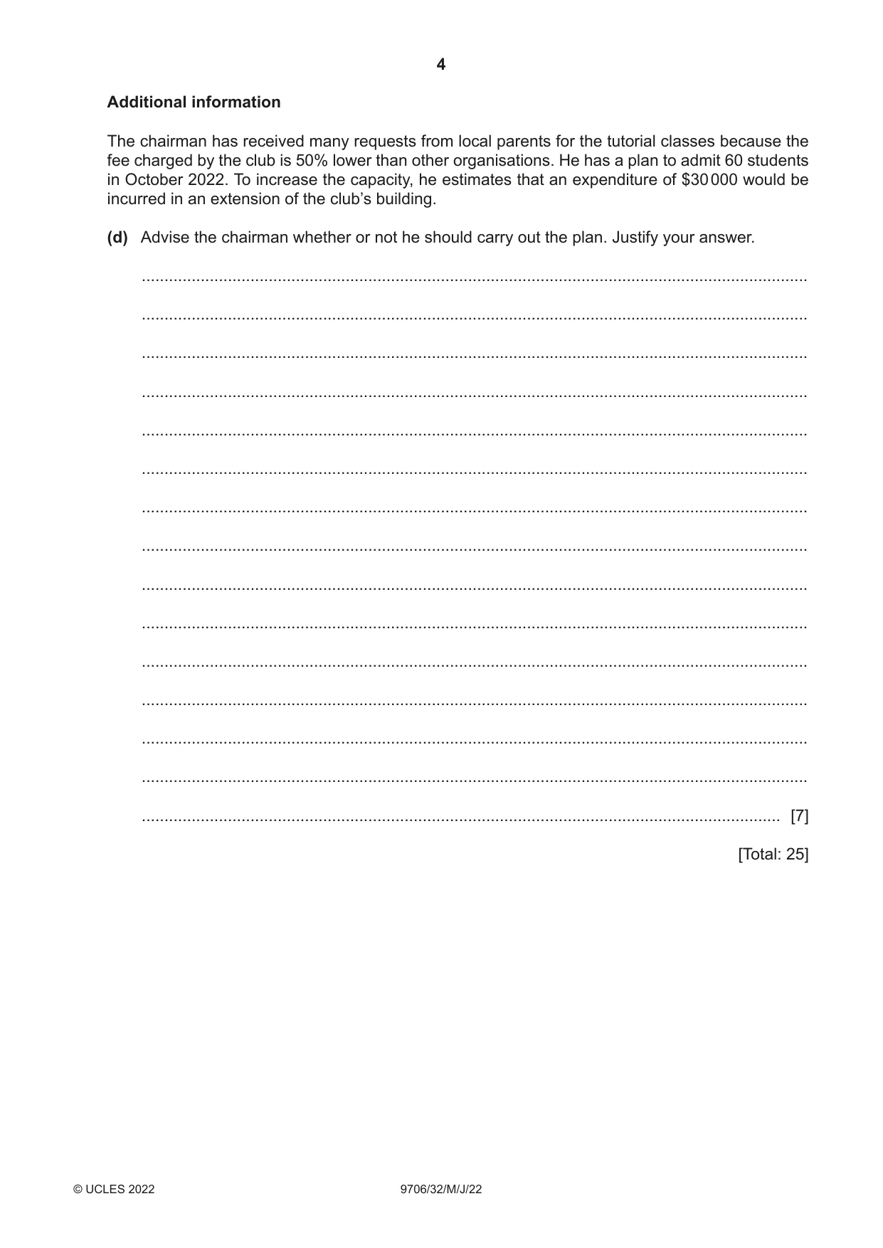 Cambridge A Level Accounting 9706 2022 May/June Paper 3 · Variant 2 question paper, page 4 of 24