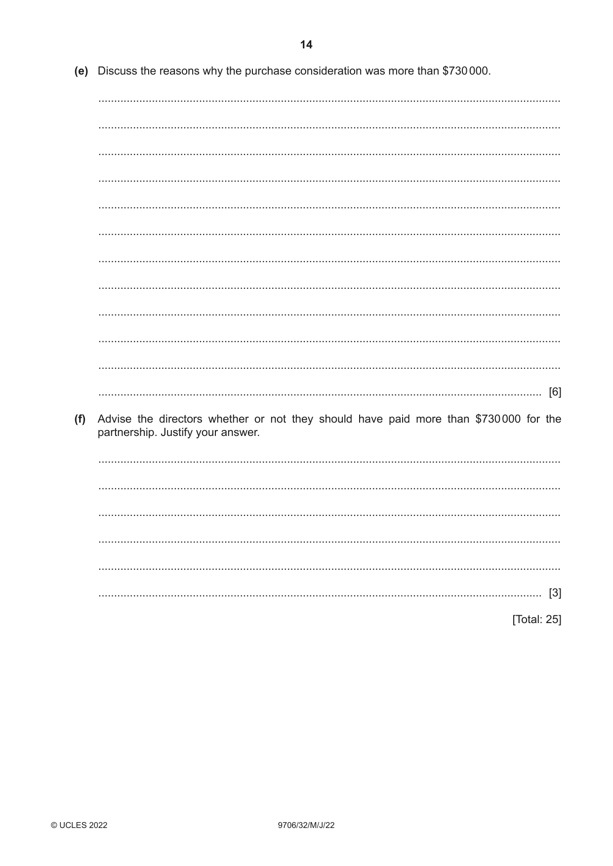 Cambridge A Level Accounting 9706 2022 May/June Paper 3 · Variant 2 question paper, page 14 of 24