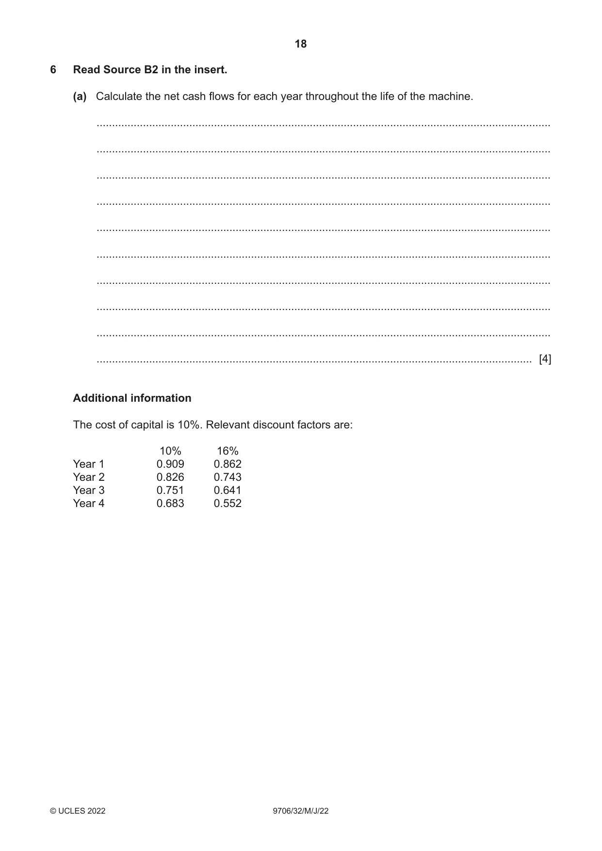 Cambridge A Level Accounting 9706 2022 May/June Paper 3 · Variant 2 question paper, page 18 of 24