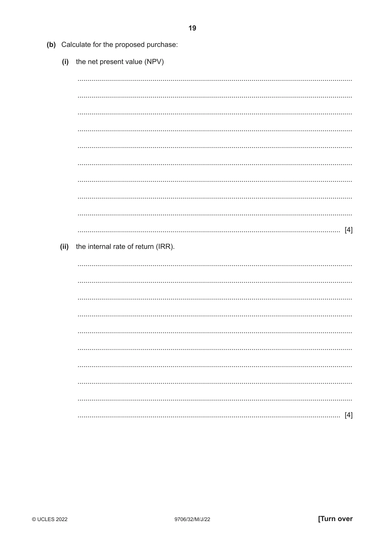 Cambridge A Level Accounting 9706 2022 May/June Paper 3 · Variant 2 question paper, page 19 of 24