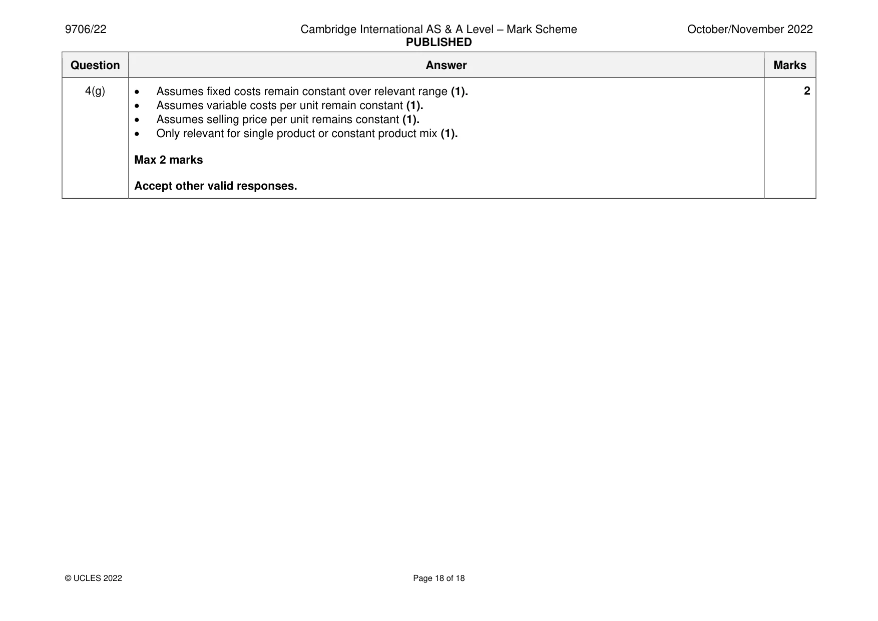 Mark scheme, page 18 of 18