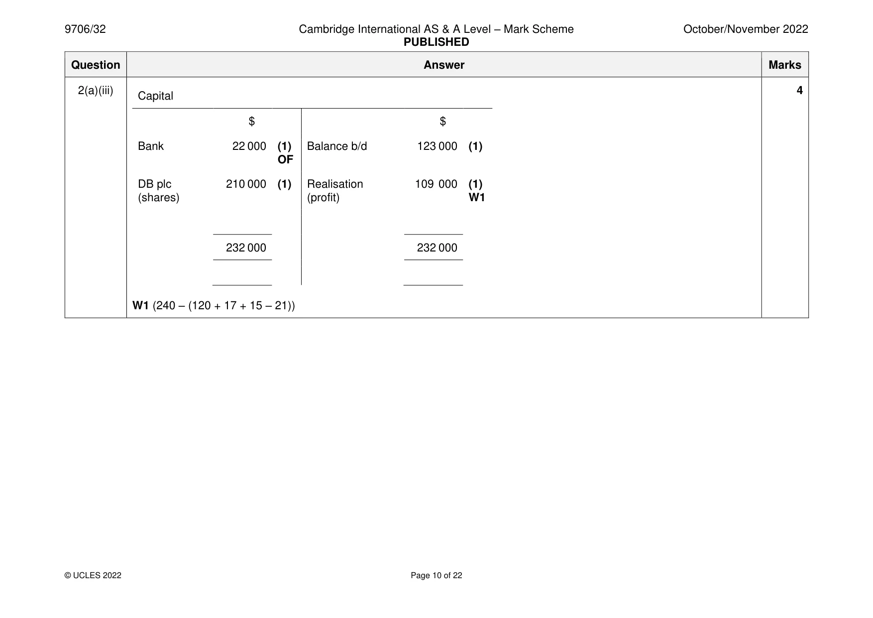 Mark scheme, page 10 of 22