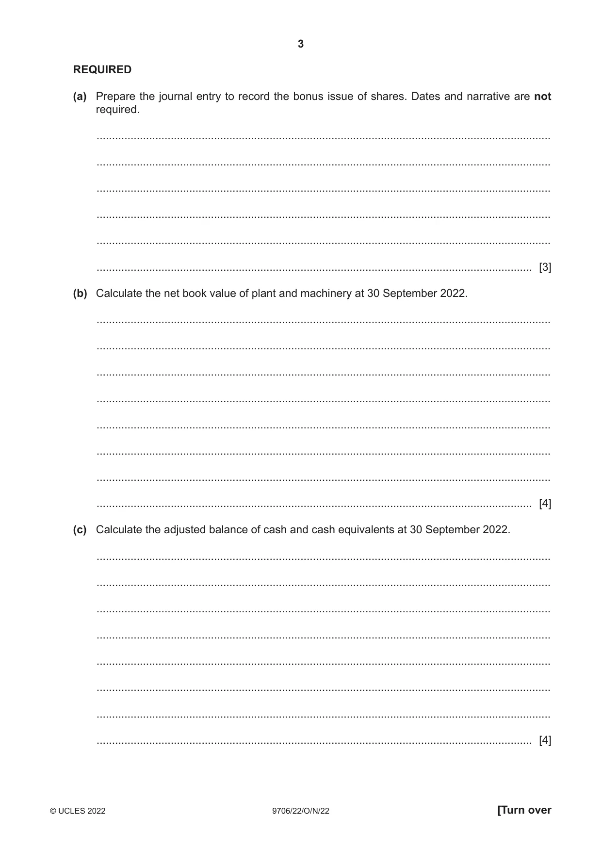 Cambridge A Level Accounting 9706 2022 Oct/Nov Paper 2 · Variant 2 question paper, page 3 of 20