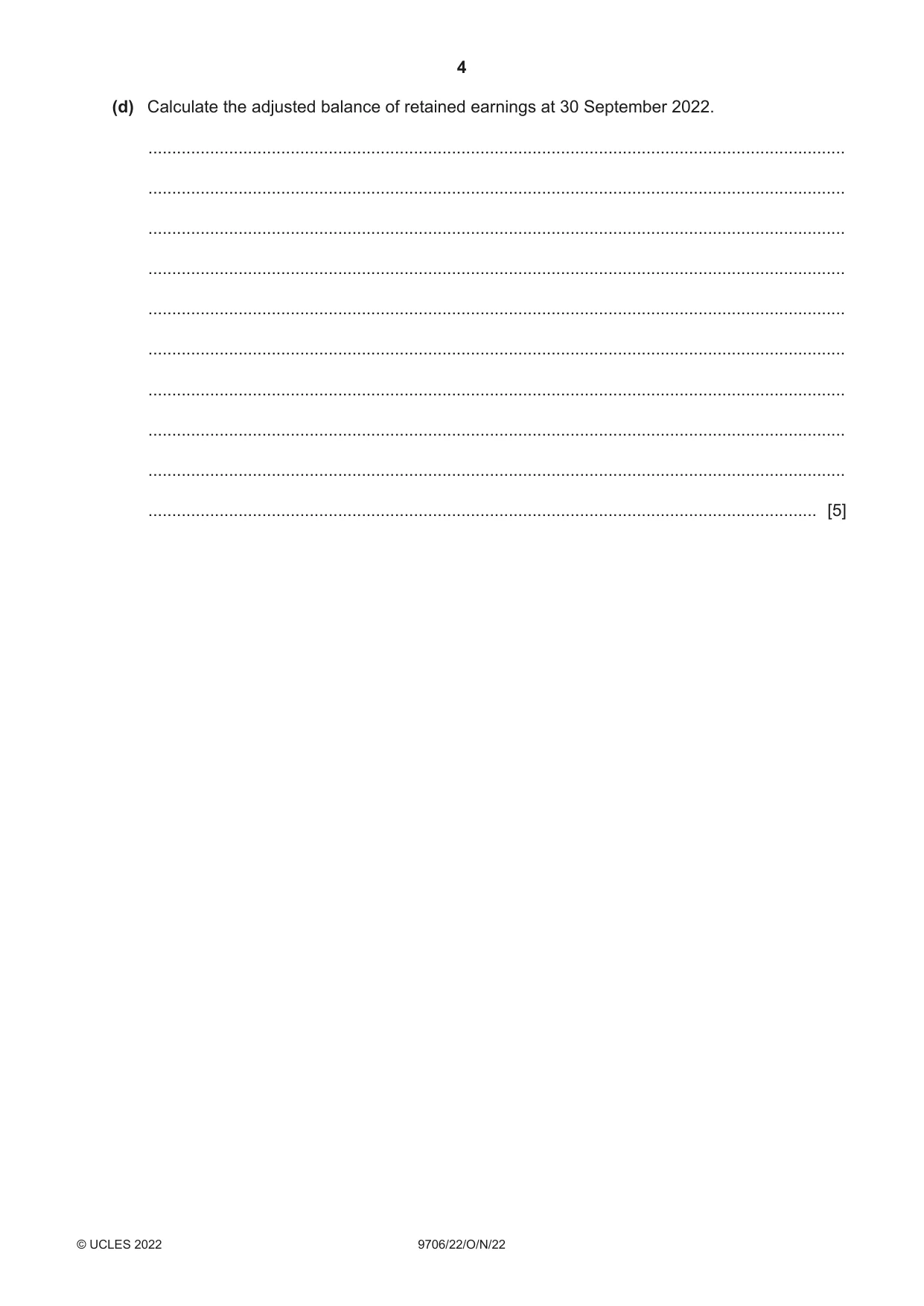 Cambridge A Level Accounting 9706 2022 Oct/Nov Paper 2 · Variant 2 question paper, page 4 of 20