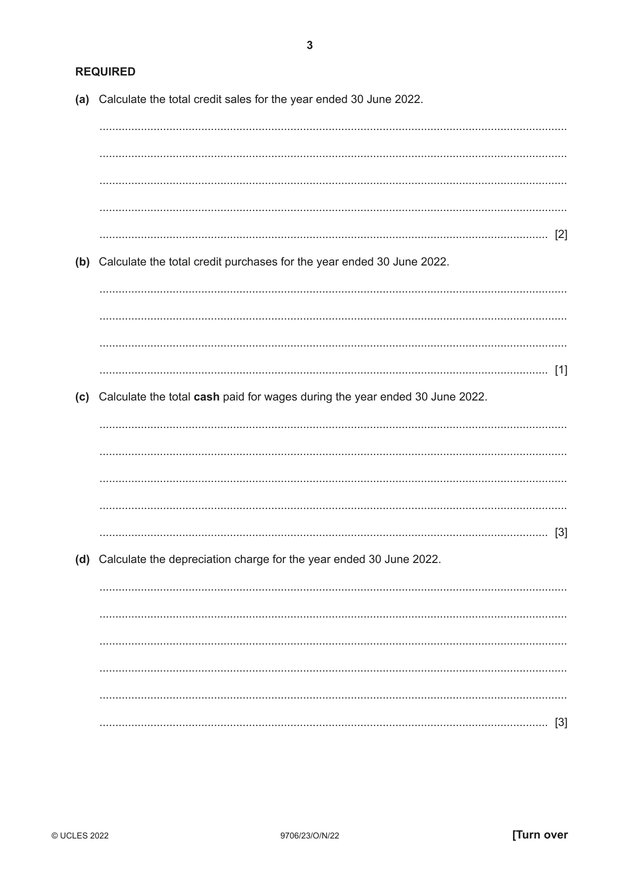 Cambridge A Level Accounting 9706 2022 Oct/Nov Paper 2 · Variant 3 question paper, page 3 of 20