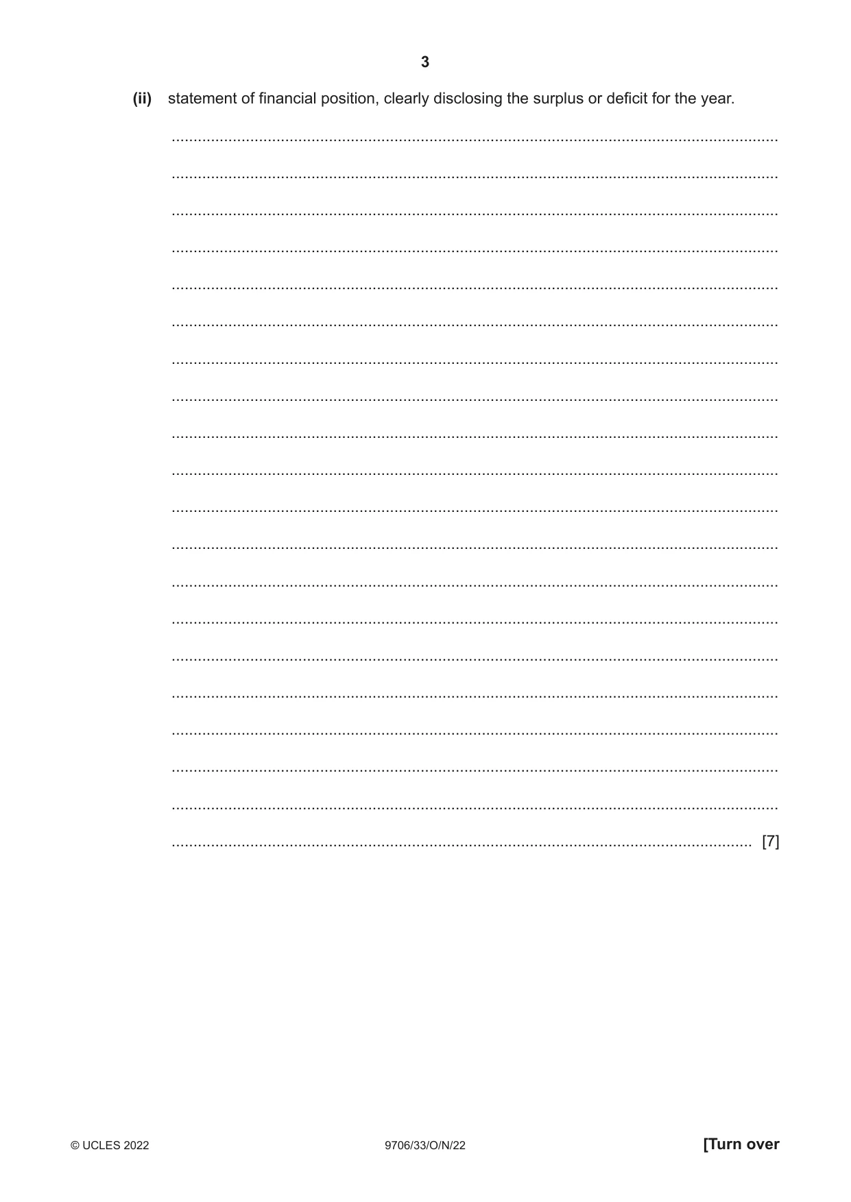 Cambridge A Level Accounting 9706 2022 Oct/Nov Paper 3 · Variant 3 question paper, page 3 of 20