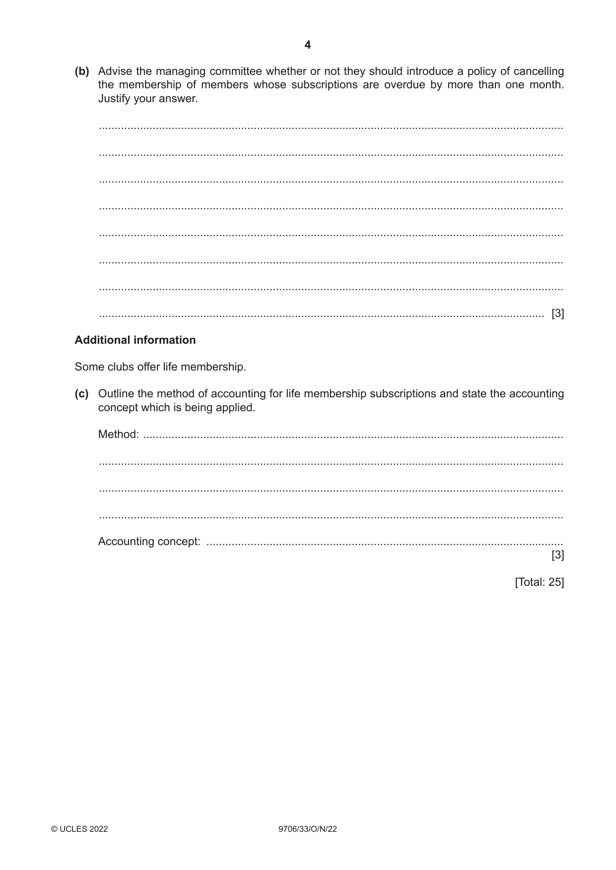Cambridge A Level Accounting 9706 2022 Oct/Nov Paper 3 · Variant 3 question paper, page 4 of 20