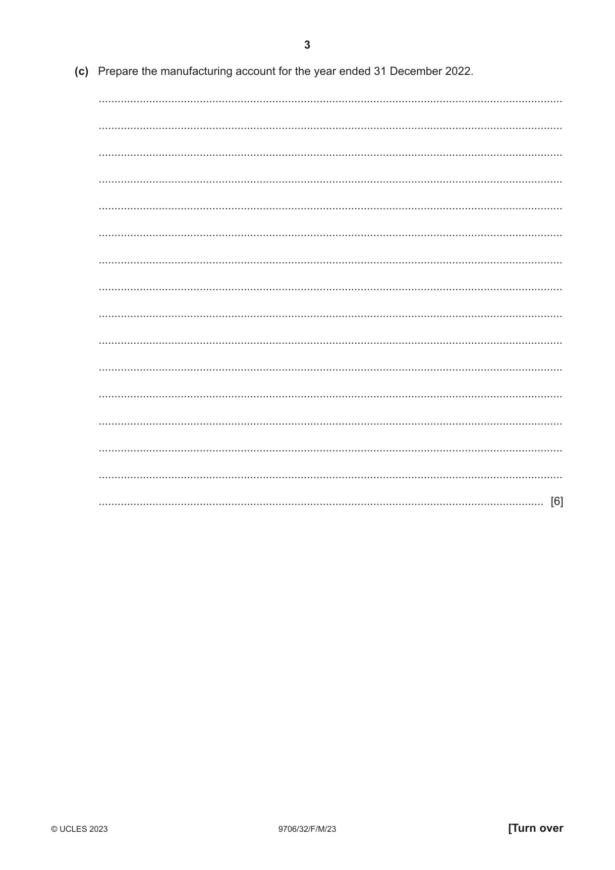 Cambridge A Level Accounting 9706 2023 Feb/March Paper 3 · Variant 2 question paper, page 3 of 12
