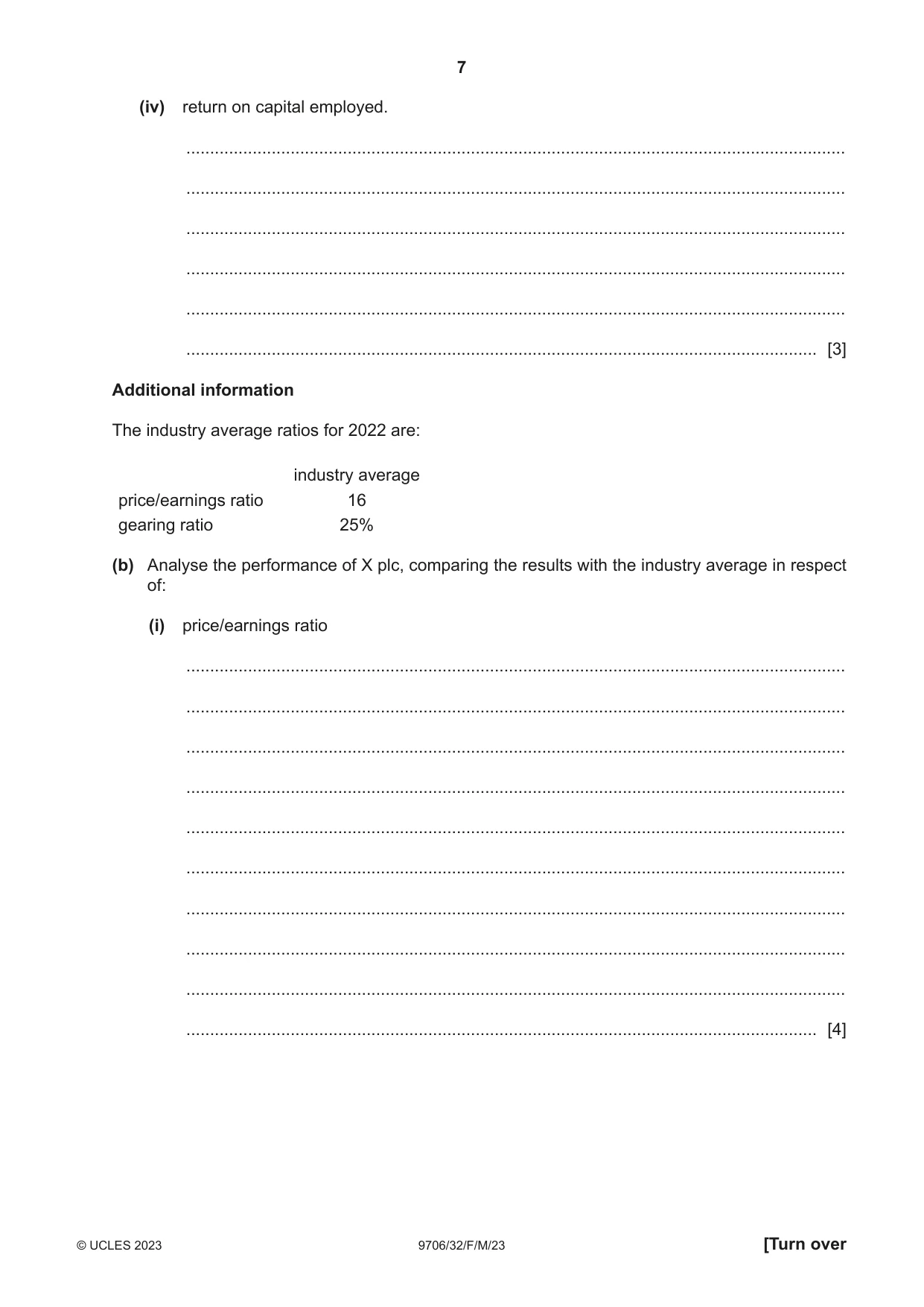 Cambridge A Level Accounting 9706 2023 Feb/March Paper 3 · Variant 2 question paper, page 7 of 12