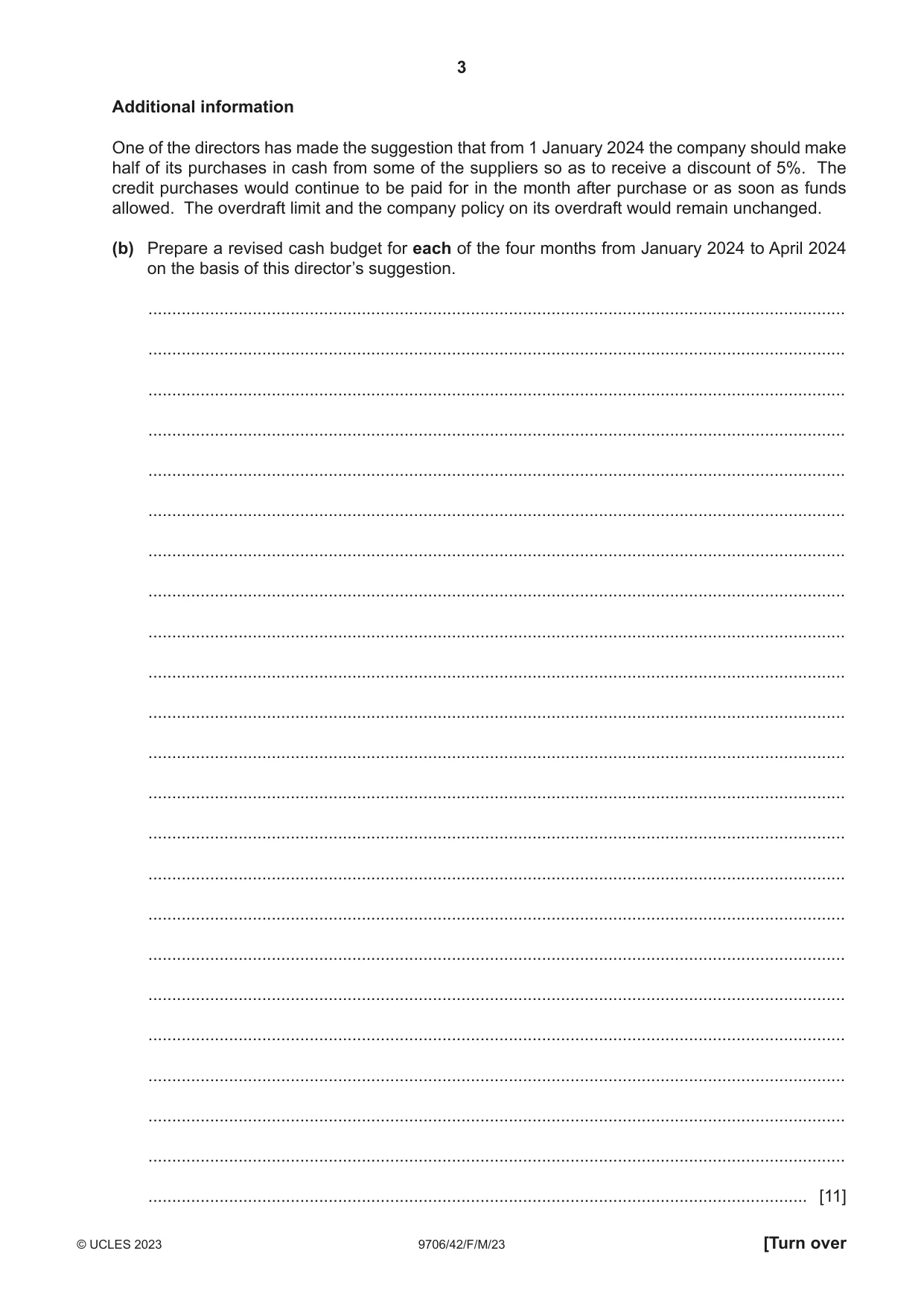 Cambridge A Level Accounting 9706 2023 Feb/March Paper 4 · Variant 2 question paper, page 3 of 8