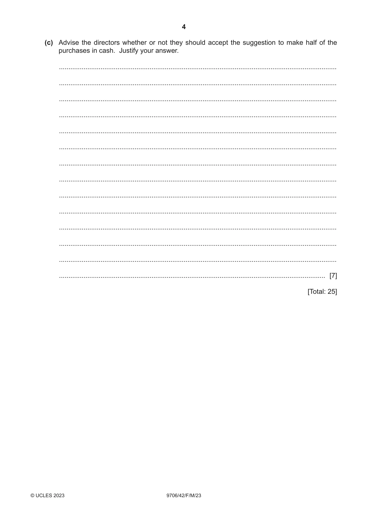 Cambridge A Level Accounting 9706 2023 Feb/March Paper 4 · Variant 2 question paper, page 4 of 8