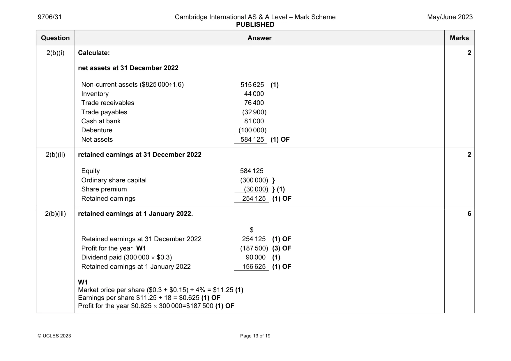 Mark scheme, page 13 of 19