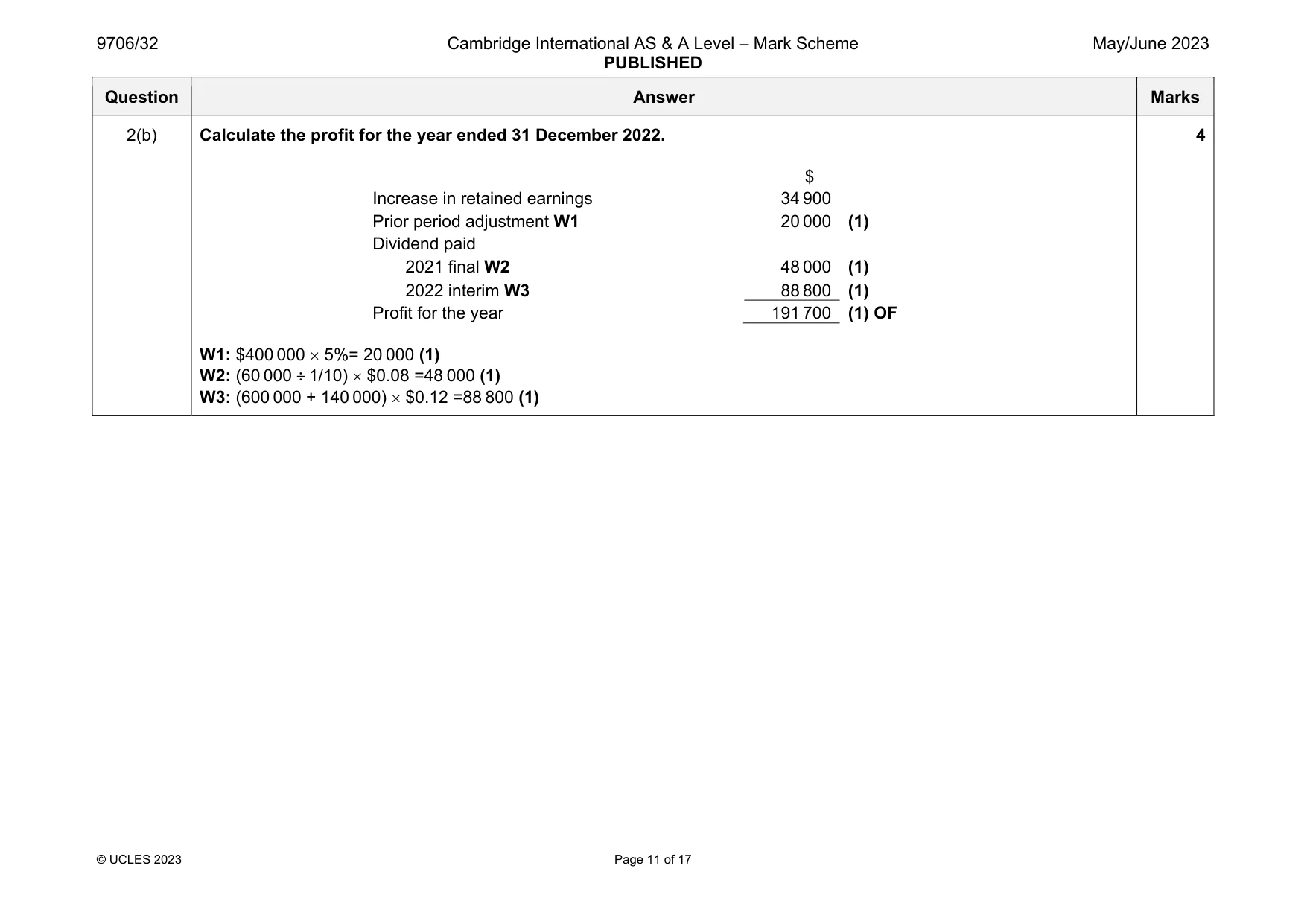 Mark scheme, page 11 of 17