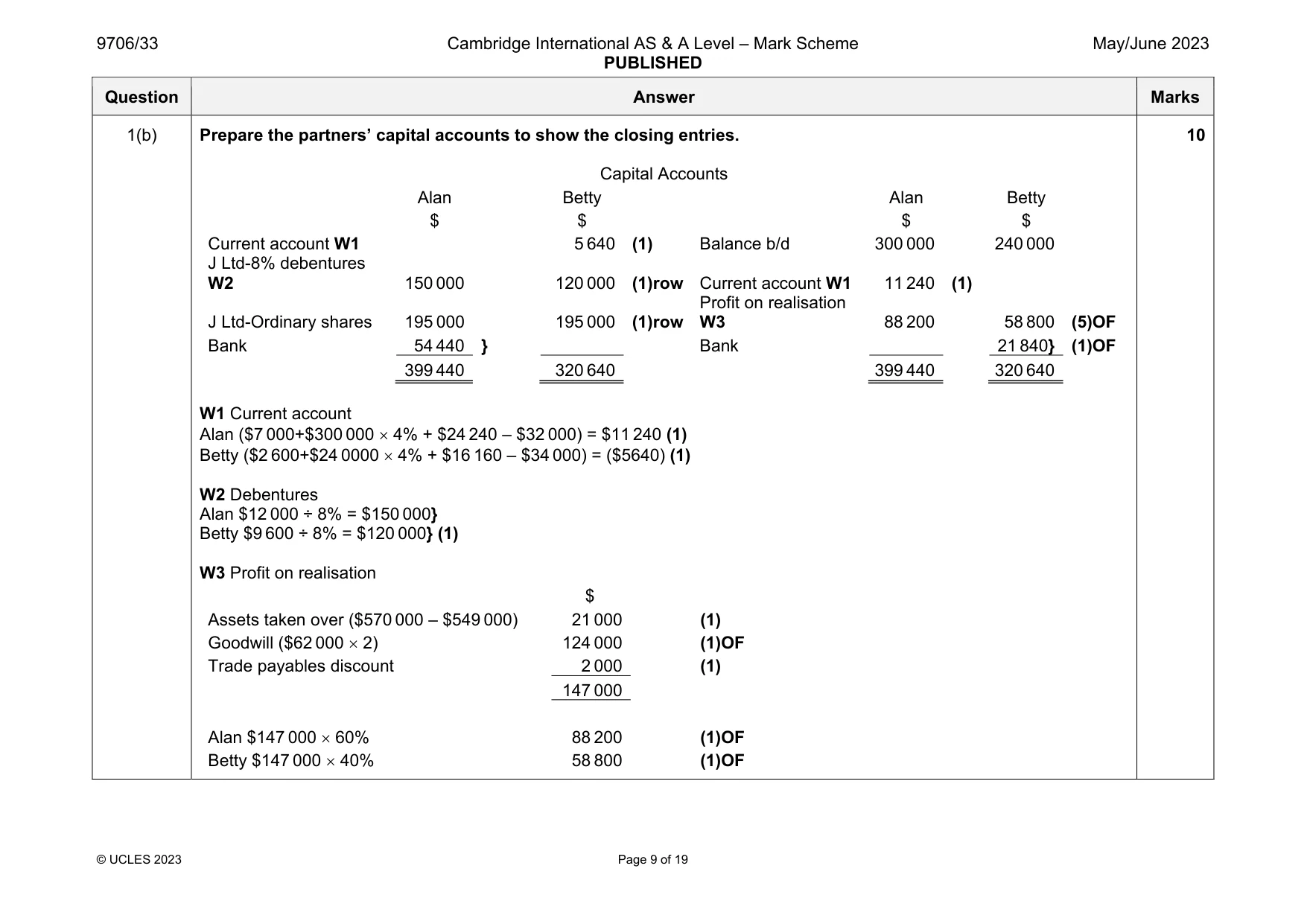 Mark scheme, page 9 of 19