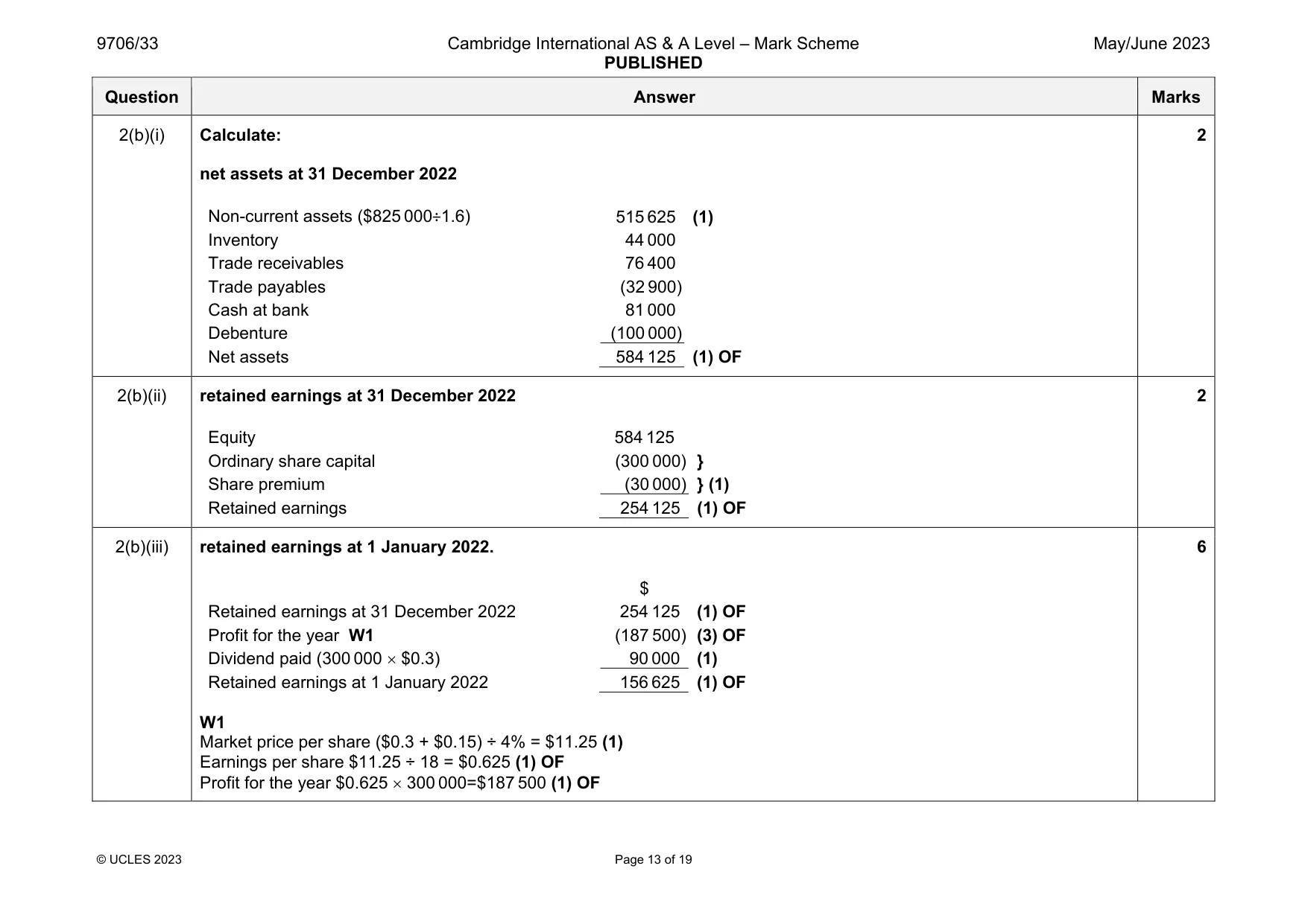 Mark scheme, page 13 of 19