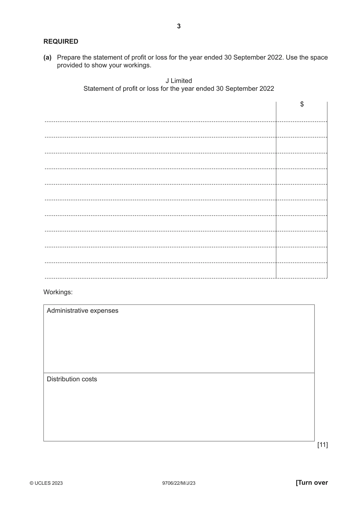 Cambridge A Level Accounting 9706 2023 May/June Paper 2 · Variant 2 question paper, page 3 of 20