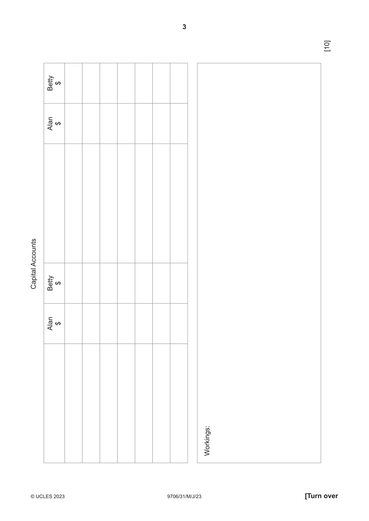 Cambridge A Level Accounting 9706 2023 May/June Paper 3 · Variant 1 question paper, page 3 of 12
