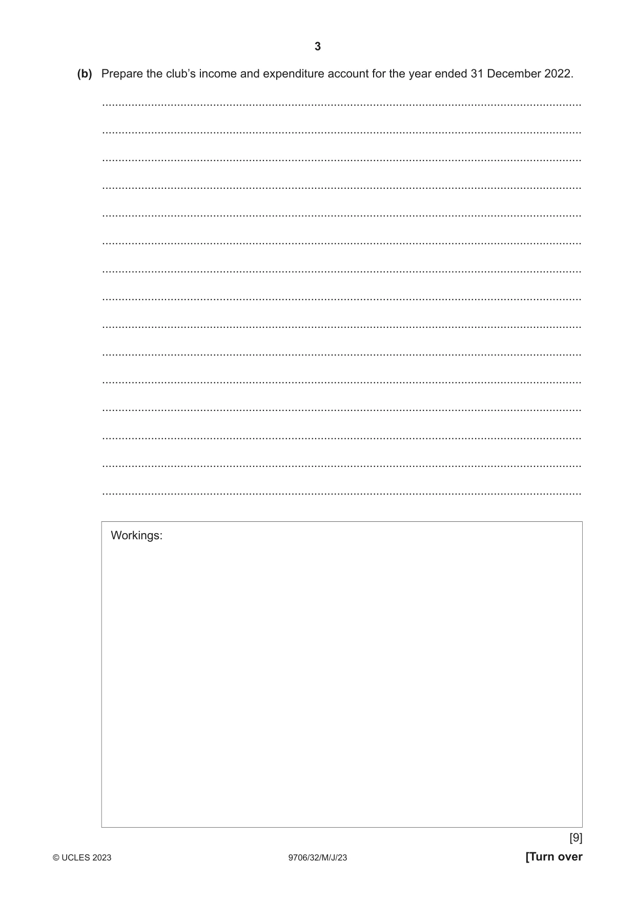 Cambridge A Level Accounting 9706 2023 May/June Paper 3 · Variant 2 question paper, page 3 of 12