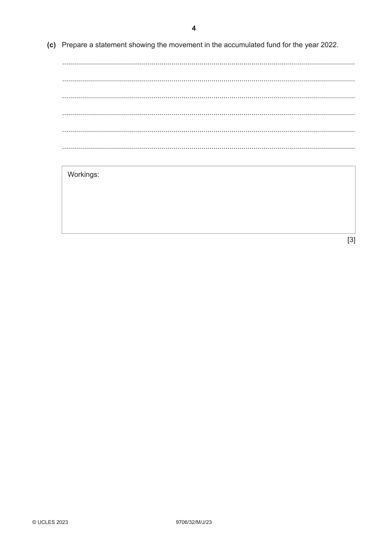 Cambridge A Level Accounting 9706 2023 May/June Paper 3 · Variant 2 question paper, page 4 of 12