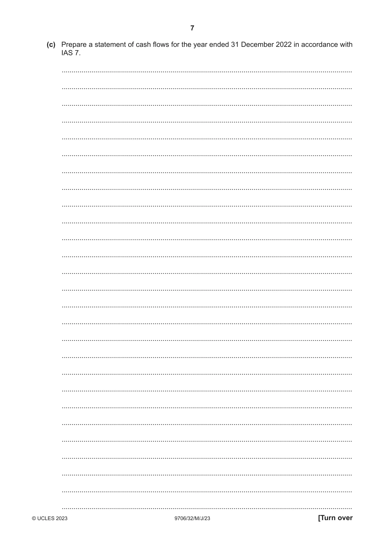 Cambridge A Level Accounting 9706 2023 May/June Paper 3 · Variant 2 question paper, page 7 of 12