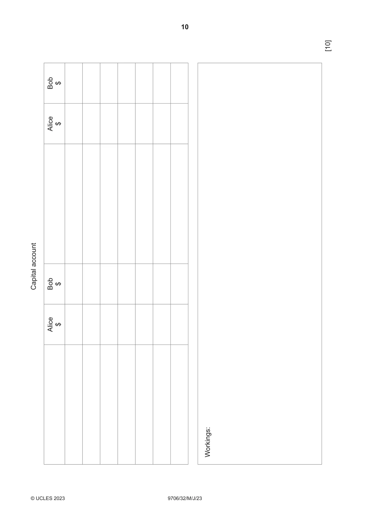Cambridge A Level Accounting 9706 2023 May/June Paper 3 · Variant 2 question paper, page 10 of 12