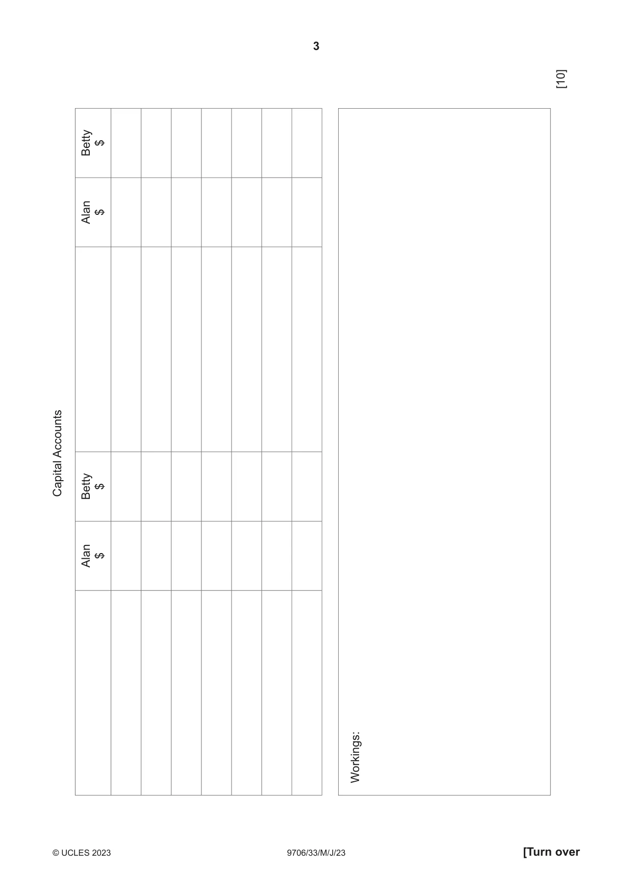 Cambridge A Level Accounting 9706 2023 May/June Paper 3 · Variant 3 question paper, page 3 of 12