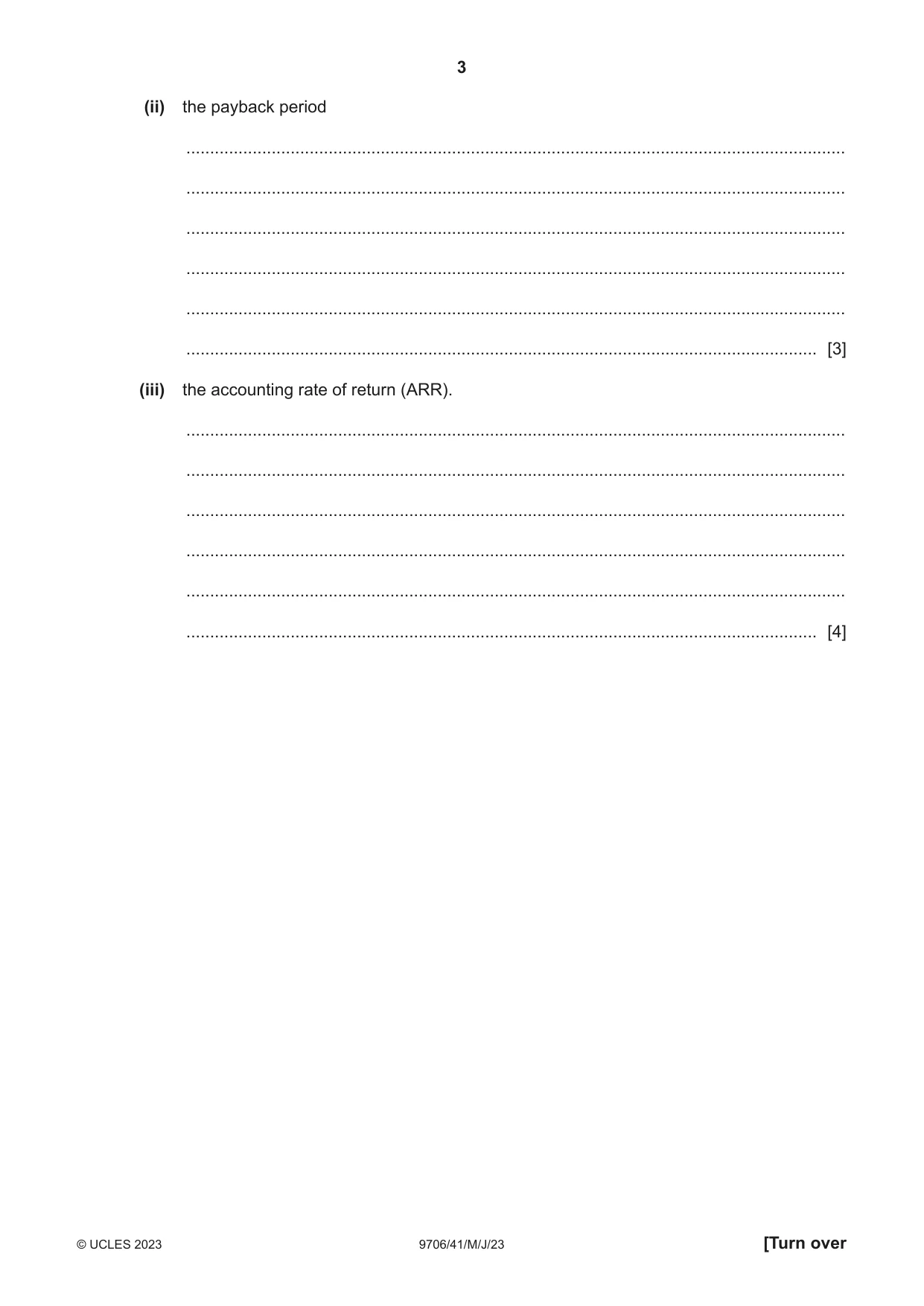 Cambridge A Level Accounting 9706 2023 May/June Paper 4 · Variant 1 question paper, page 3 of 8