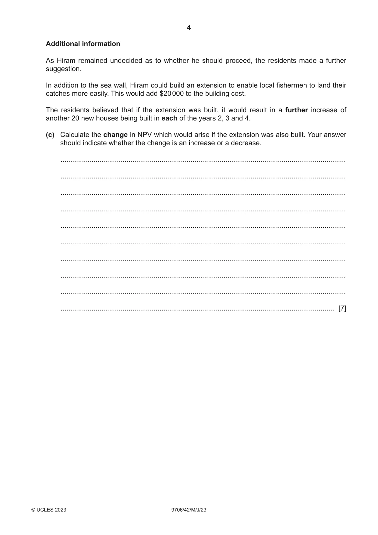 Cambridge A Level Accounting 9706 2023 May/June Paper 4 · Variant 2 question paper, page 4 of 8