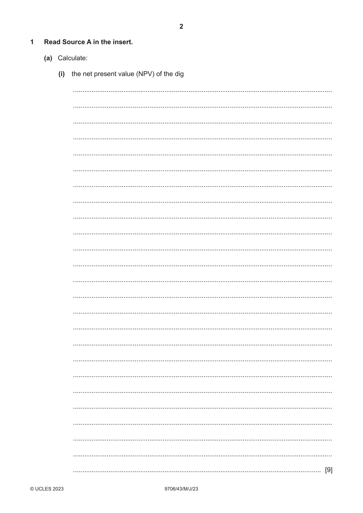 Cambridge A Level Accounting 9706 2023 May/June Paper 4 · Variant 3 question paper, page 2 of 8
