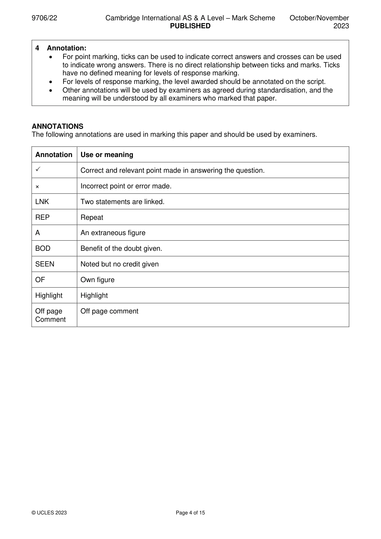 Mark scheme, page 4 of 15
