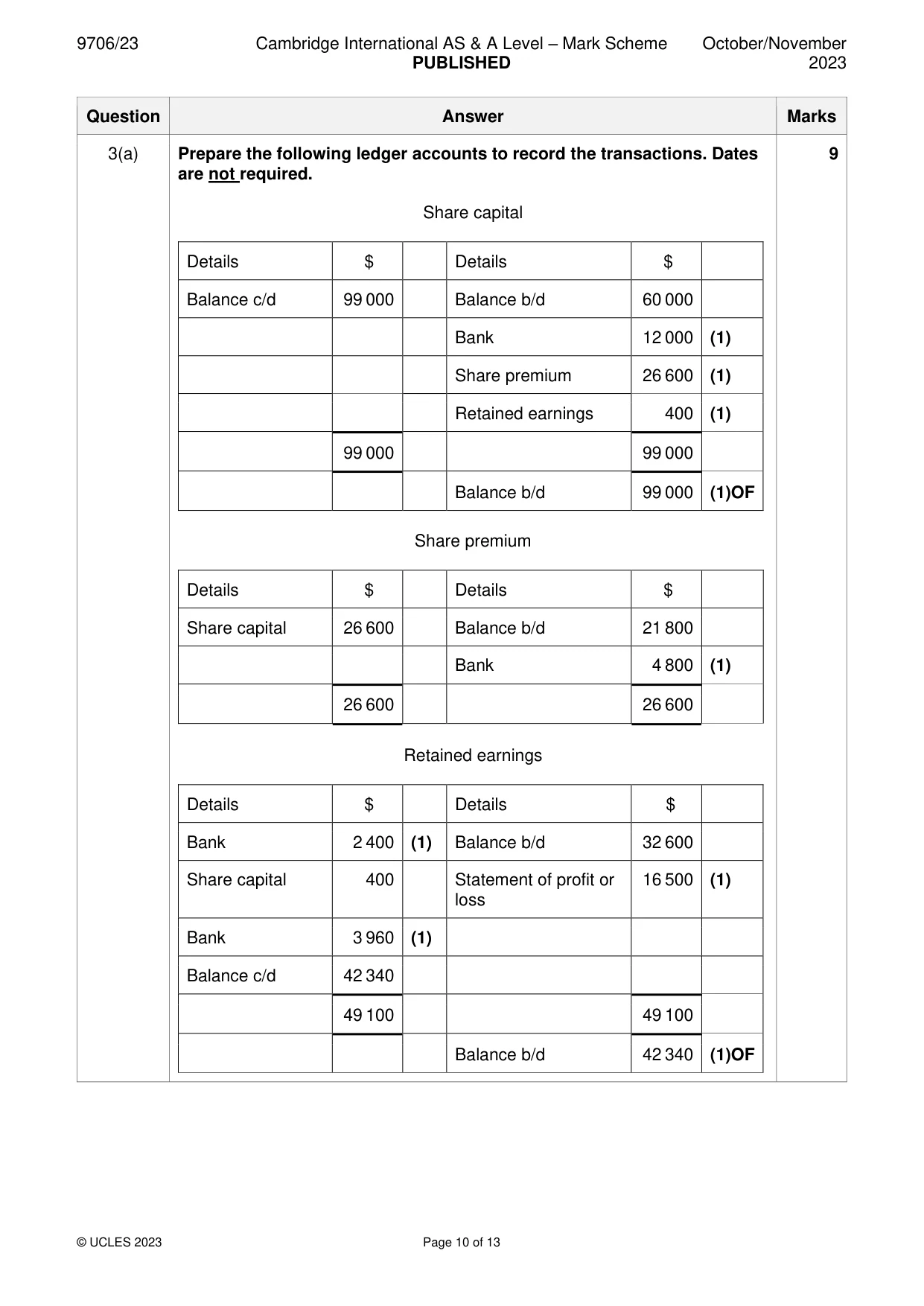 Mark scheme, page 10 of 13