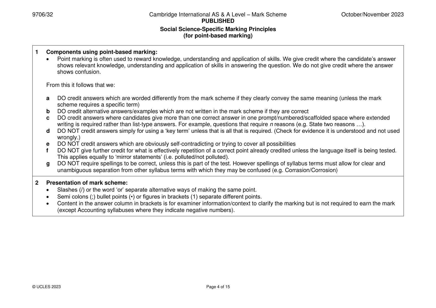 Mark scheme, page 4 of 15