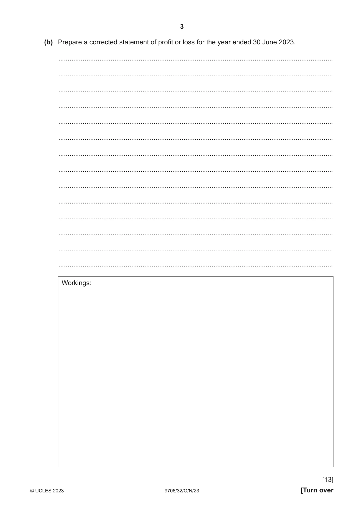 Cambridge A Level Accounting 9706 2023 Oct/Nov Paper 3 · Variant 2 question paper, page 3 of 12