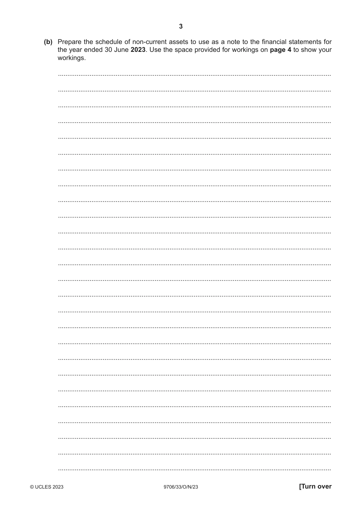 Cambridge A Level Accounting 9706 2023 Oct/Nov Paper 3 · Variant 3 question paper, page 3 of 12
