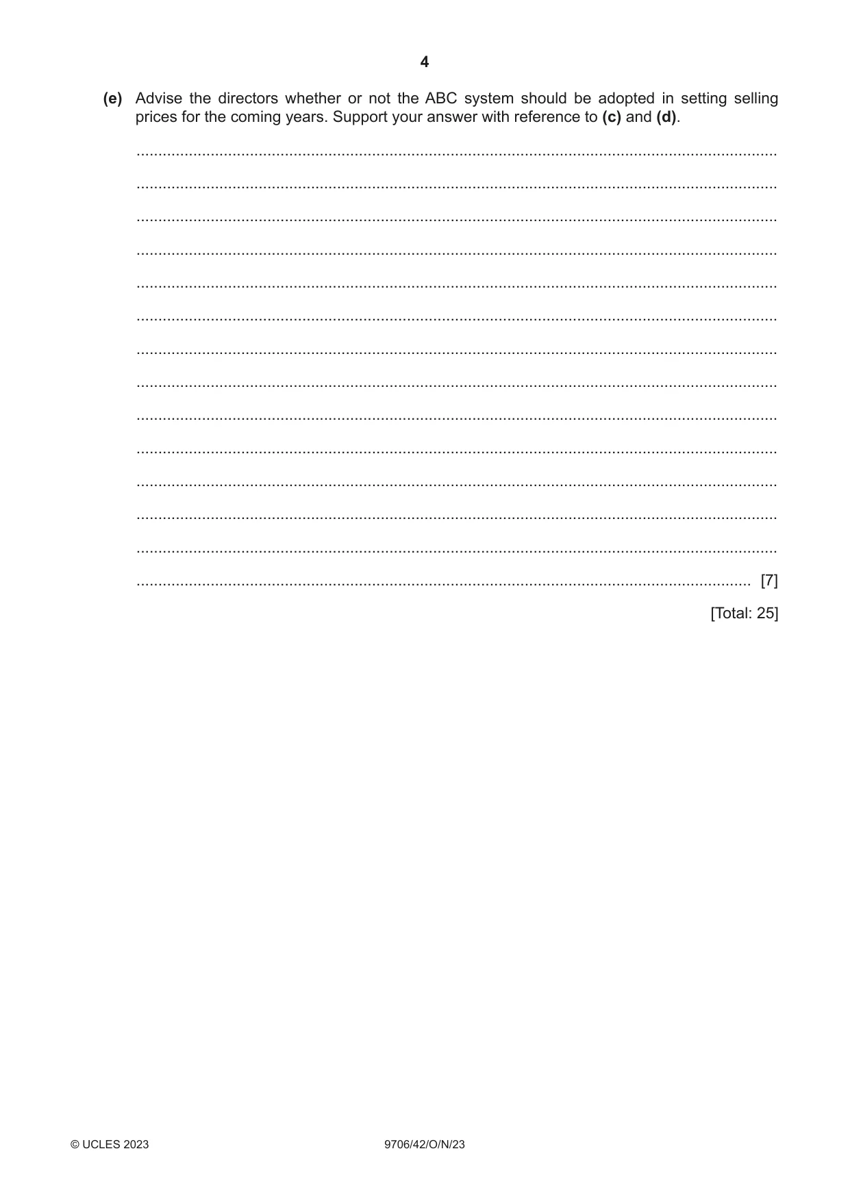 Cambridge A Level Accounting 9706 2023 Oct/Nov Paper 4 · Variant 2 question paper, page 4 of 8