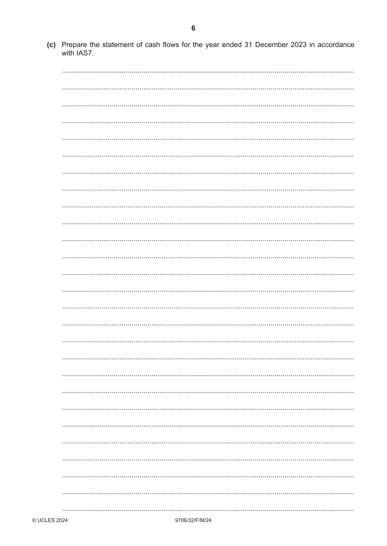 Cambridge A Level Accounting 9706 2024 Feb/March Paper 3 · Variant 2 question paper, page 6 of 12