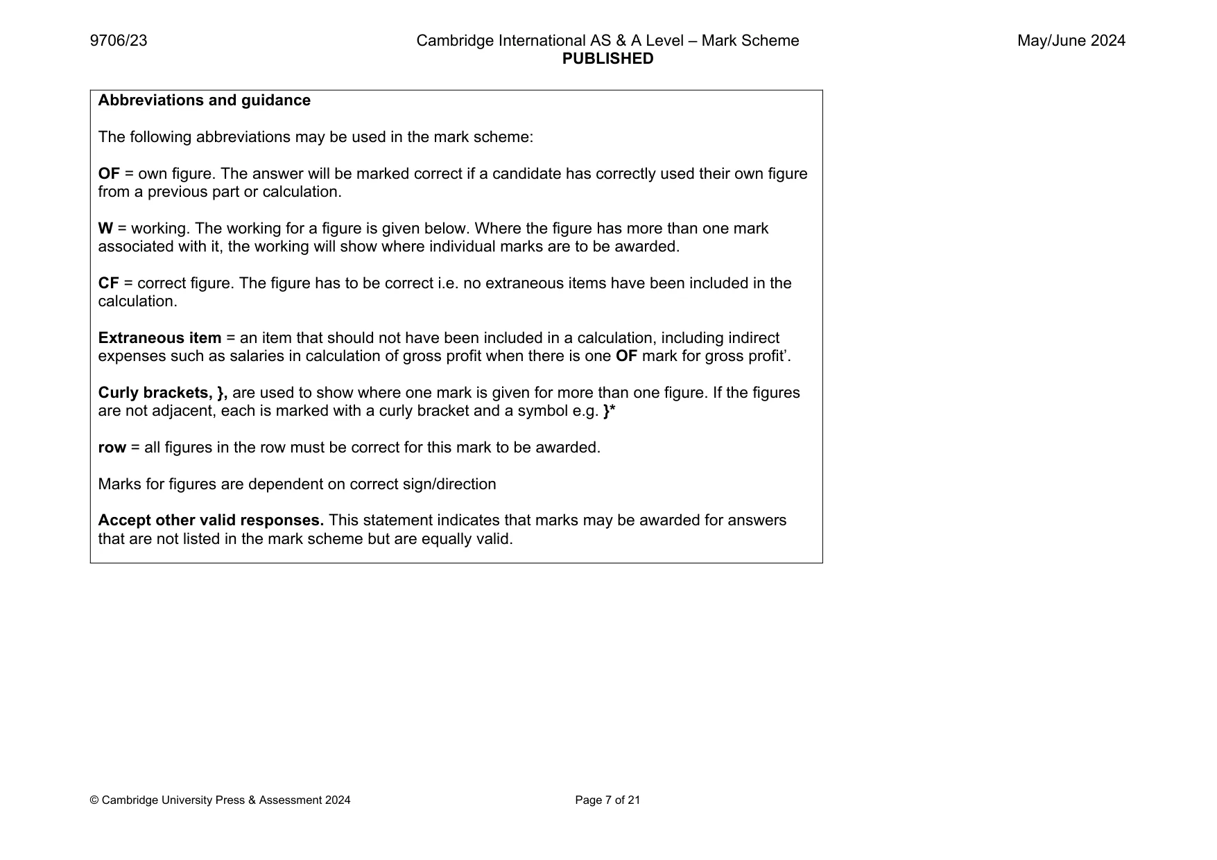 Mark scheme, page 7 of 21
