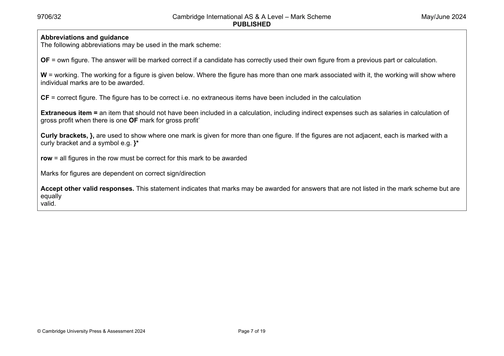 Mark scheme, page 7 of 19
